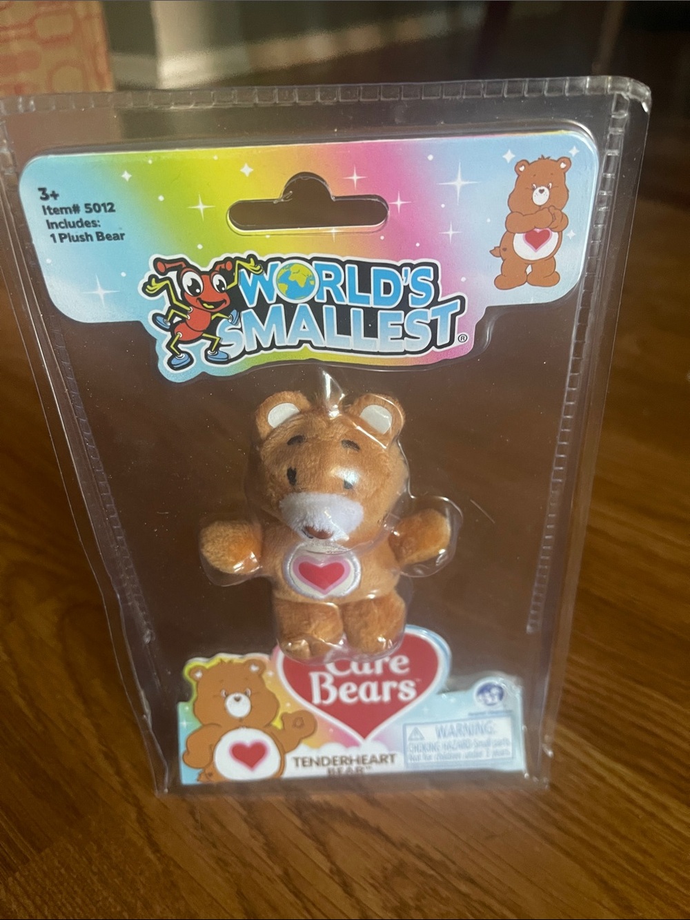 Care Bears Tenderheart Plush Miniature - Brown and White with Red Heart